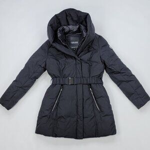 NOIZE Cruelty-Free Vegan Ariana Belted Parka Puffer Women's Medium Black Jacket